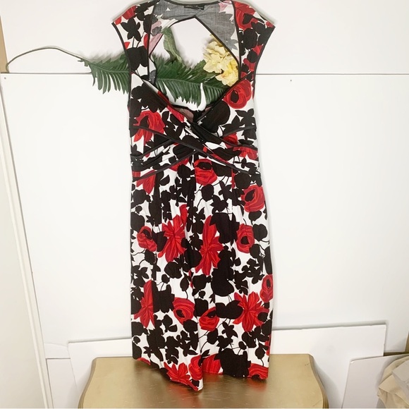 Hailey Morgan Women’s Red Rose & Black Cutout Dress! 16 - Picture 2 of 7
